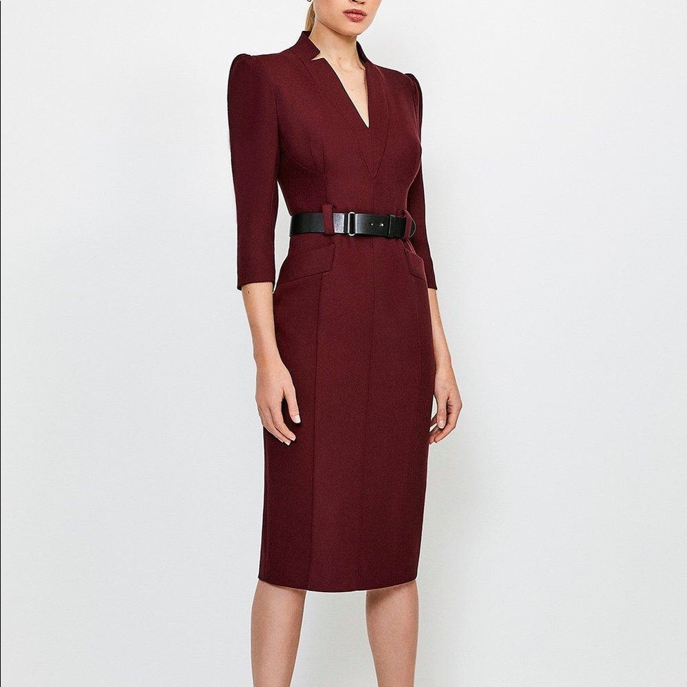 Karen Millen Wine / Maroon Forever Dress US4 (2)